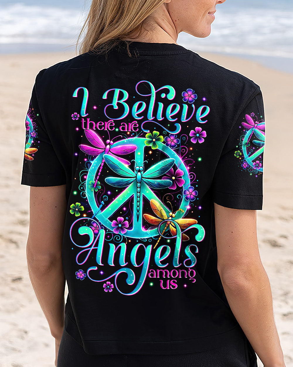 I BELIEVE THERE ARE ANGELS AMONG US DRAGONFLY ALL OVER PRINT - TYTM1204253