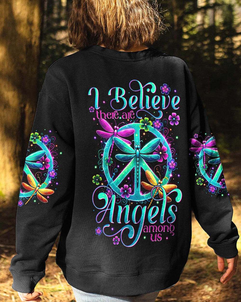 I BELIEVE THERE ARE ANGELS AMONG US DRAGONFLY ALL OVER PRINT - TYTM1204253