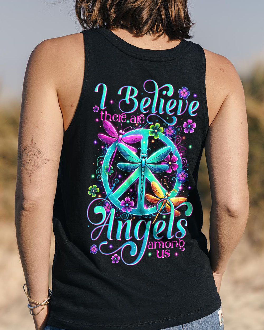 I BELIEVE THERE ARE ANGELS AMONG US DRAGONFLY ALL OVER PRINT - TYTM1204253