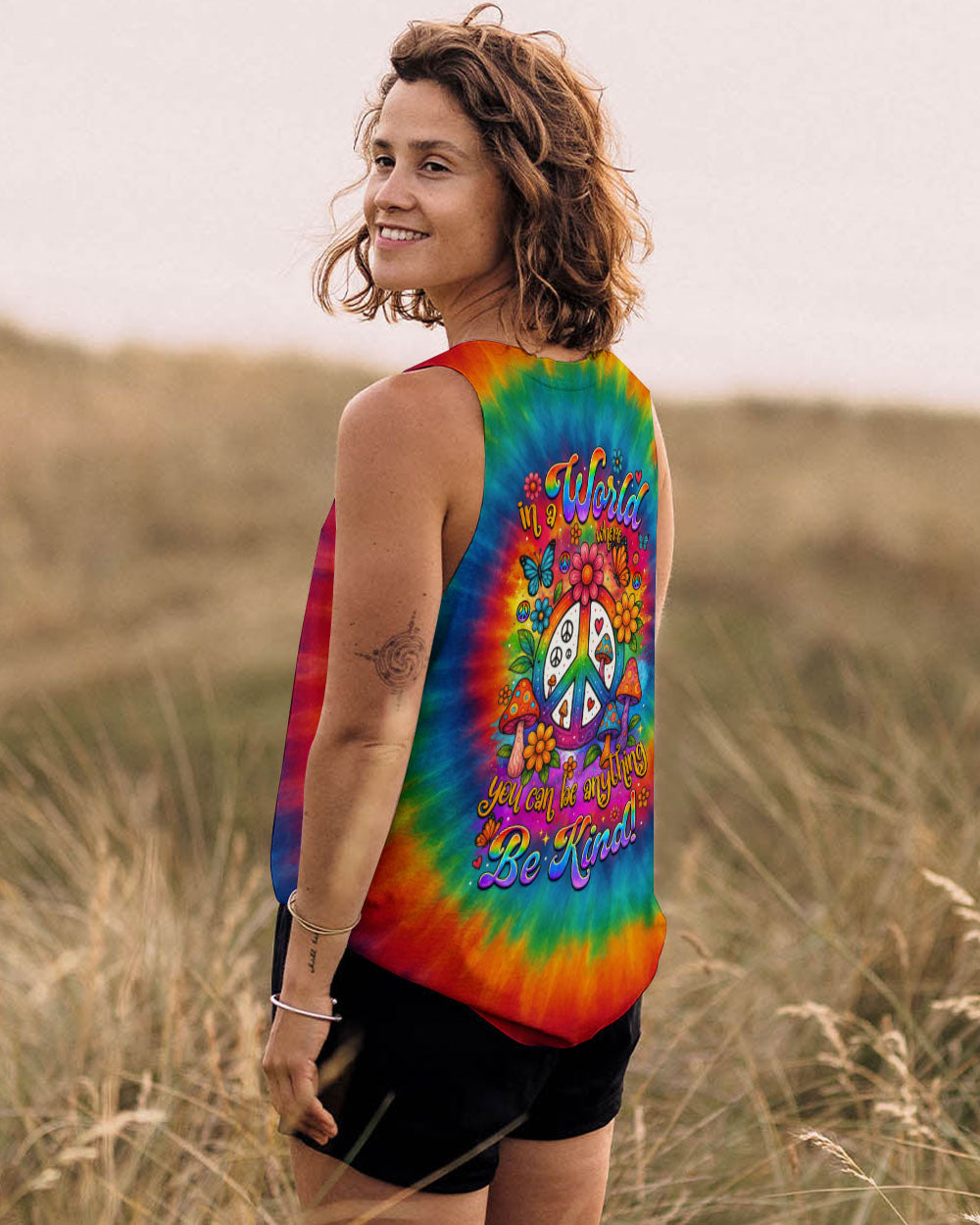 IN A WORLD WHERE YOU CAN BE ANYTHING BE KIND TIE DYE ALL OVER PRINT - TYTM1206253