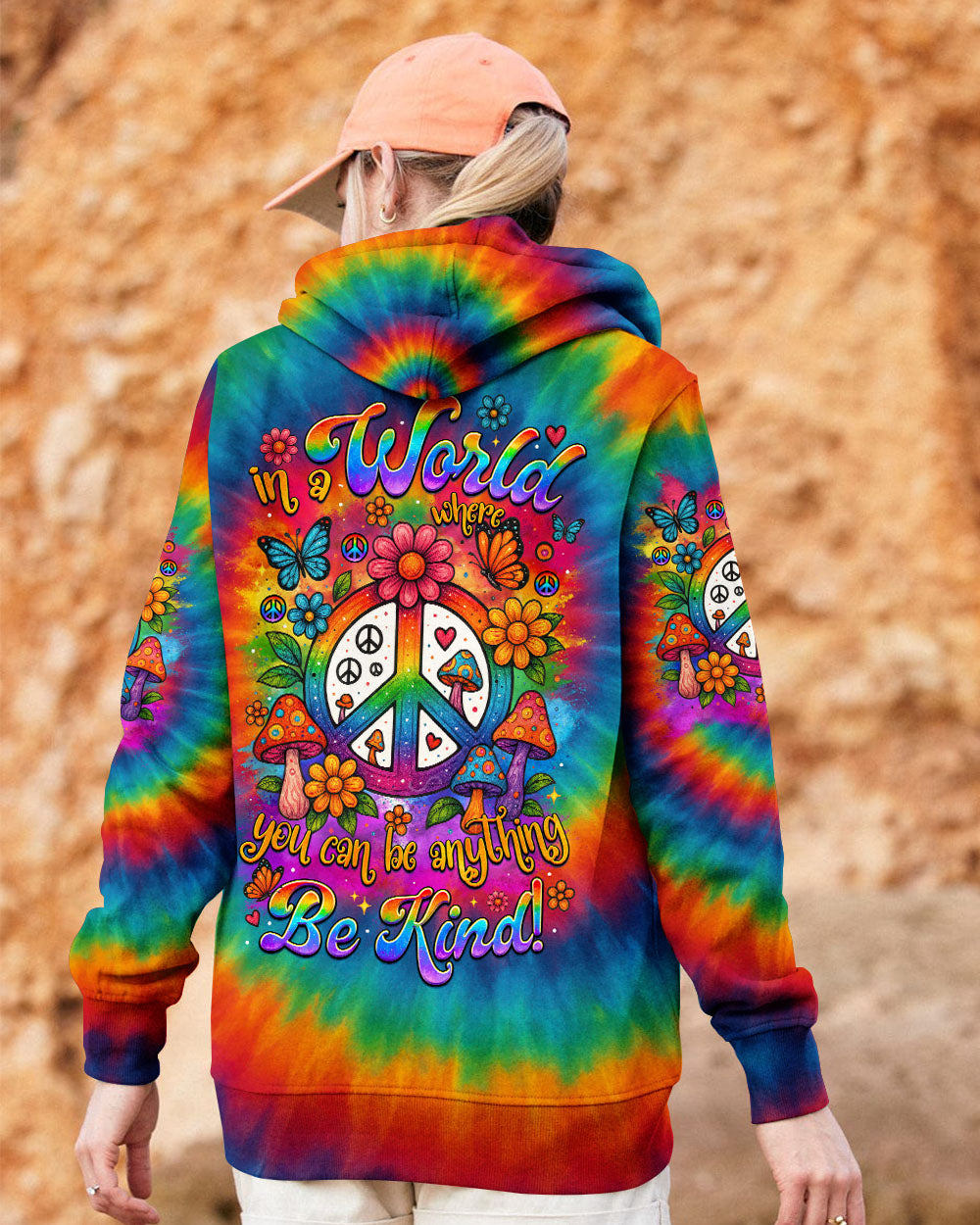 IN A WORLD WHERE YOU CAN BE ANYTHING BE KIND TIE DYE ALL OVER PRINT - TYTM1206253