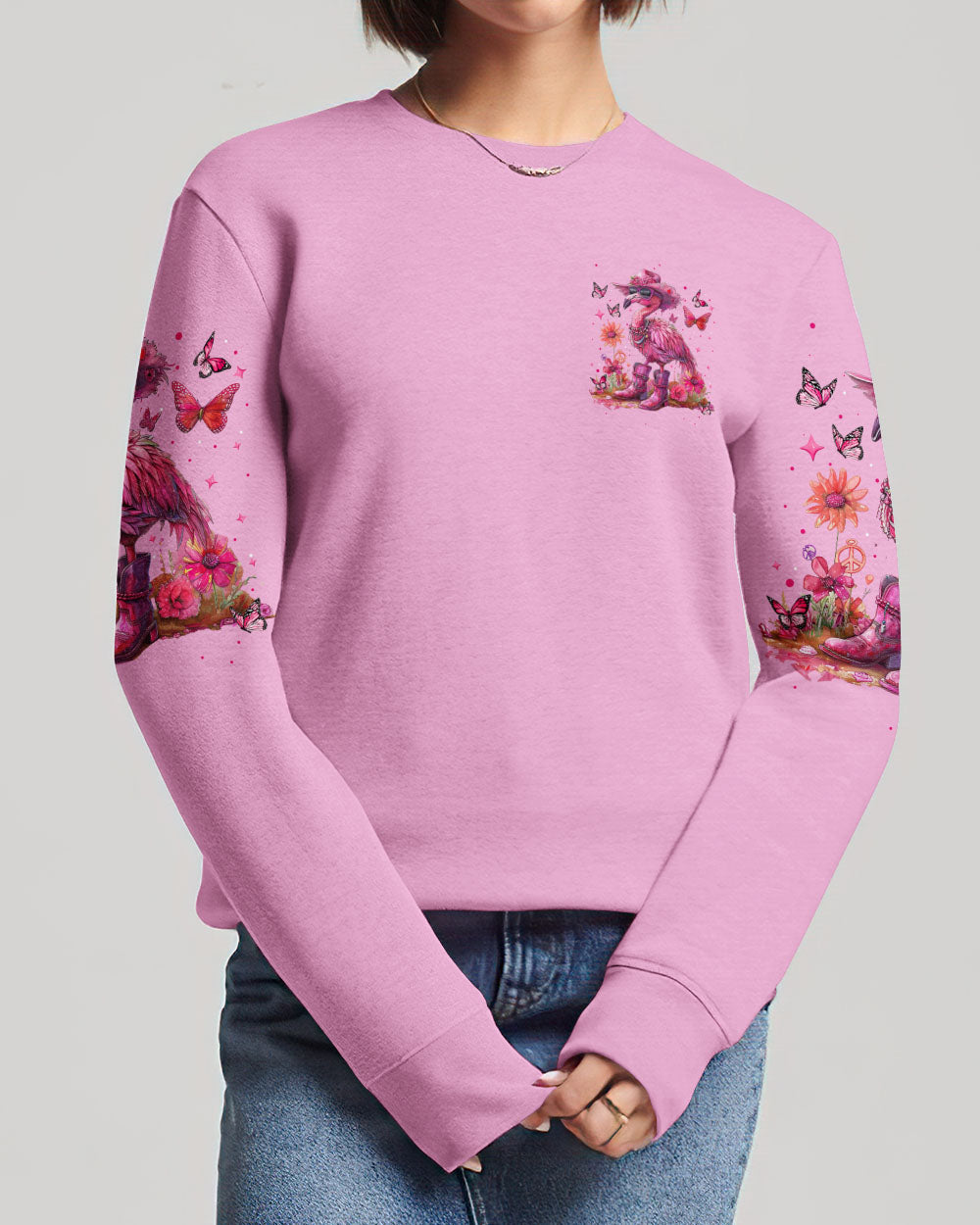 BE YOU THE WORLD WILL ADJUST FLAMINGO ALL OVER PRINT - TYTM1304241