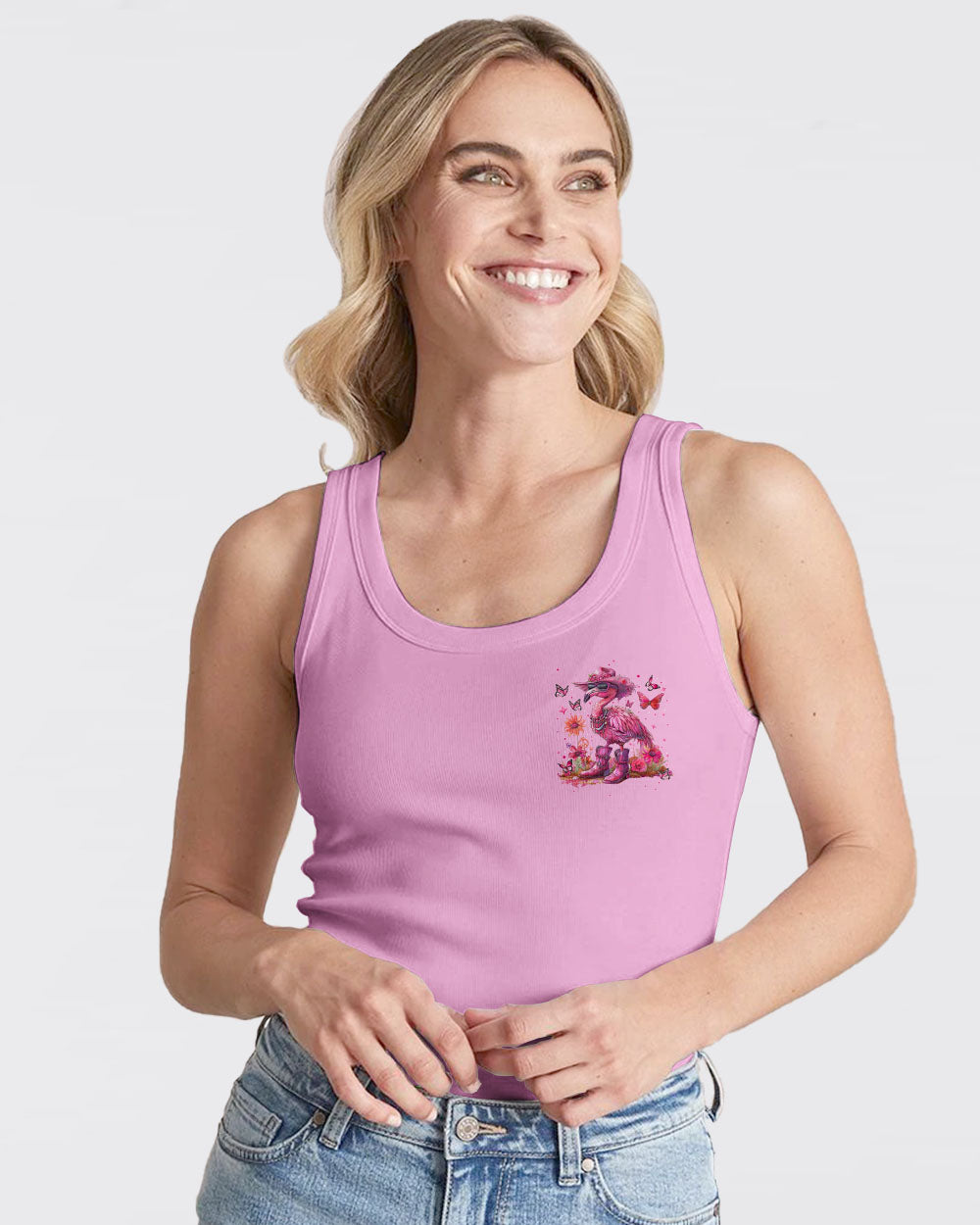 BE YOU THE WORLD WILL ADJUST FLAMINGO ALL OVER PRINT - TYTM1304241