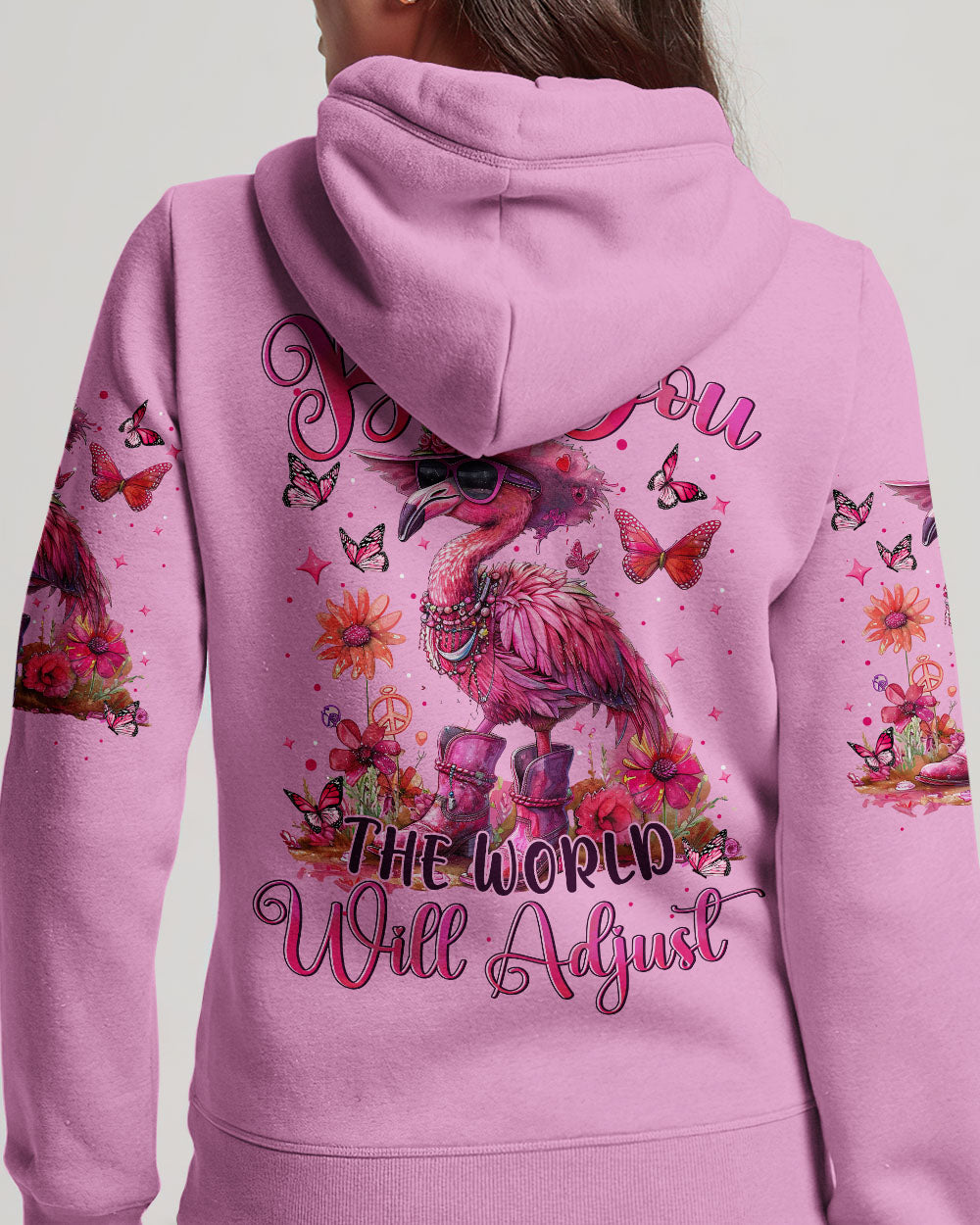 BE YOU THE WORLD WILL ADJUST FLAMINGO ALL OVER PRINT - TYTM1304241