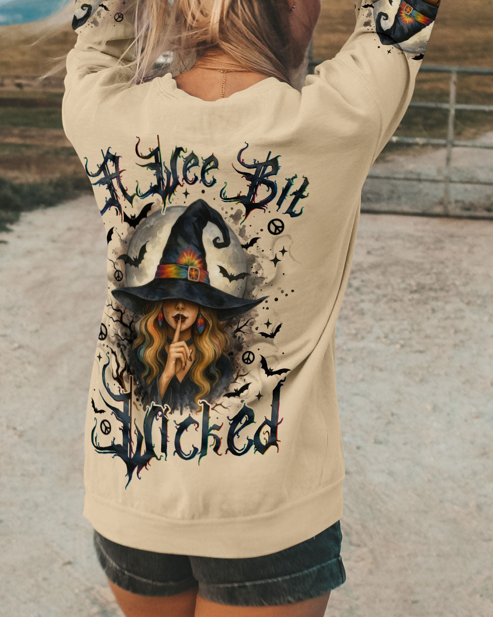 A WEE BIT WICKED HIPPIE WITCH HALLOWEEN ALL OVER PRINT - TYTM1306253