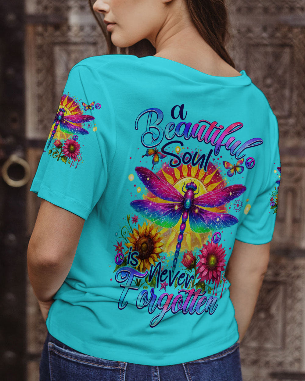 A BEAUTIFUL SOUL IS NEVER FORGOTTEN DRAGONFLY ALL OVER PRINT - TYTM1307241