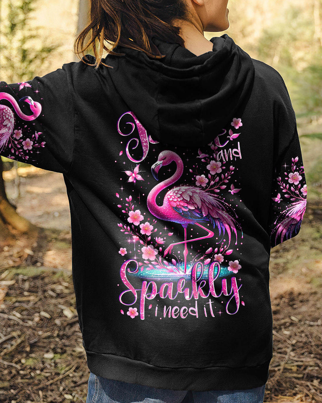 IF IT'S PINK AND SPARKLY FLAMINGO ALL OVER PRINT - TYTM1404251