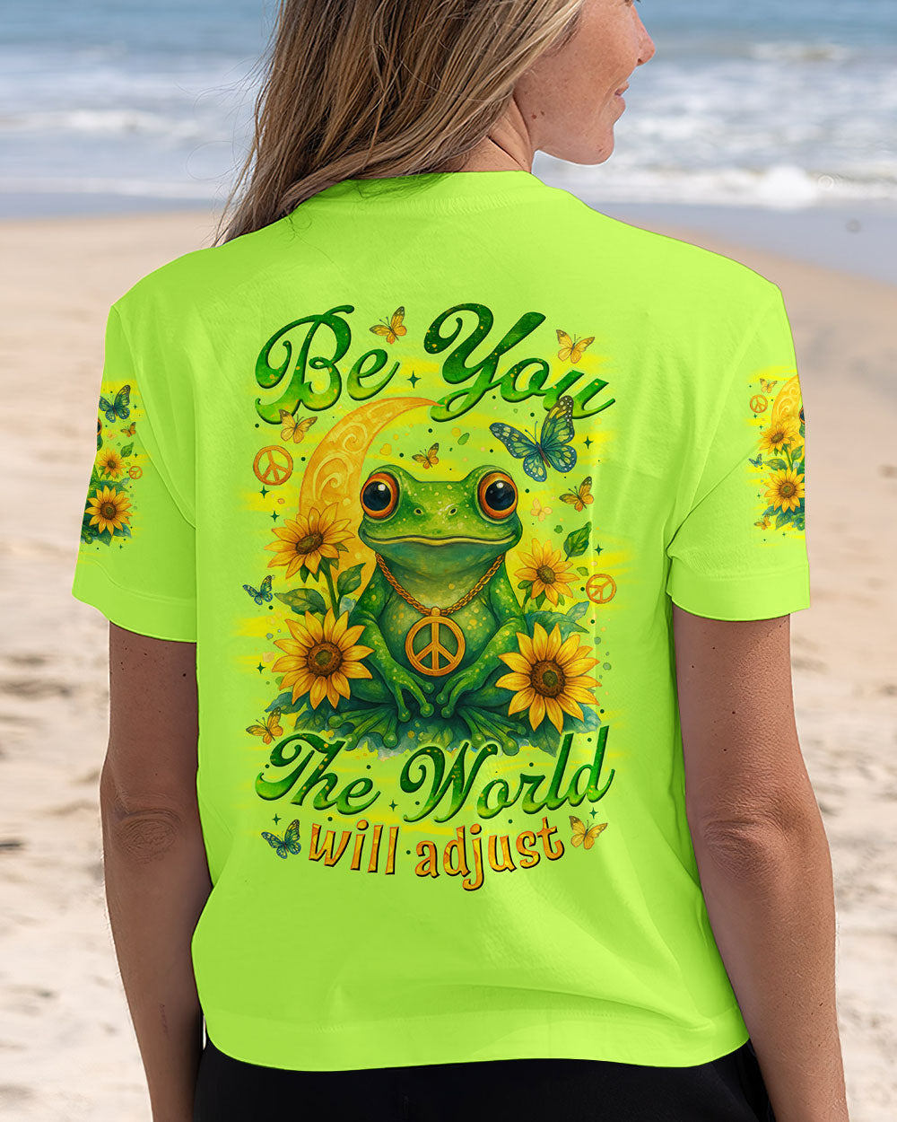 BE YOU THE WORLD WILL ADJUST FROG ALL OVER PRINT - TYTM1405252