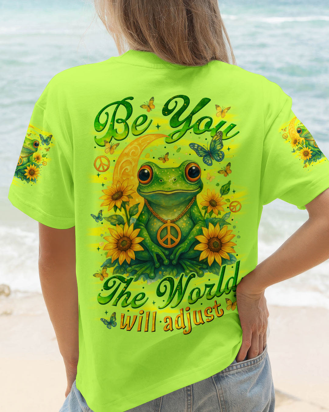 BE YOU THE WORLD WILL ADJUST FROG ALL OVER PRINT - TYTM1405252