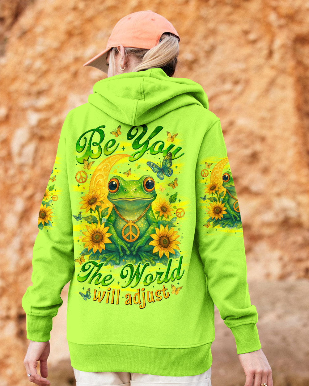 BE YOU THE WORLD WILL ADJUST FROG ALL OVER PRINT - TYTM1405252