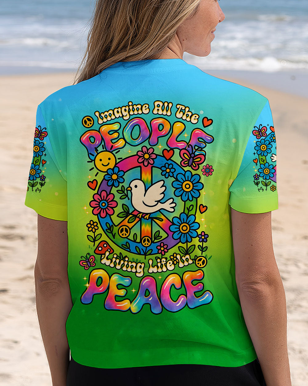 IMAGINE ALL THE PEOPLE LIVING LIFE IN PEACE TIE DYE ALL OVER PRINT - TYTM1407251