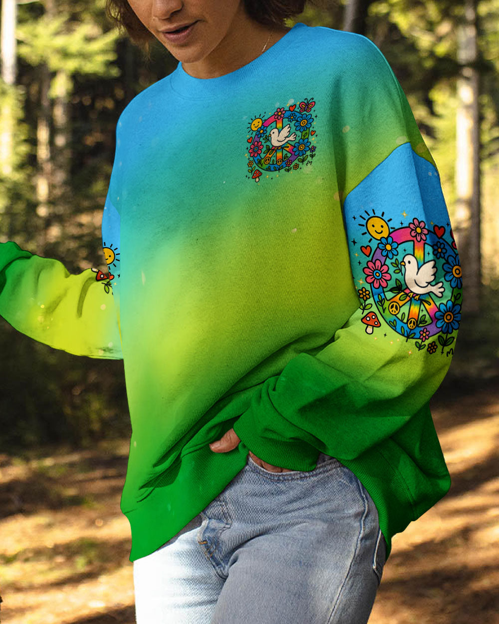 IMAGINE ALL THE PEOPLE LIVING LIFE IN PEACE TIE DYE ALL OVER PRINT - TYTM1407251