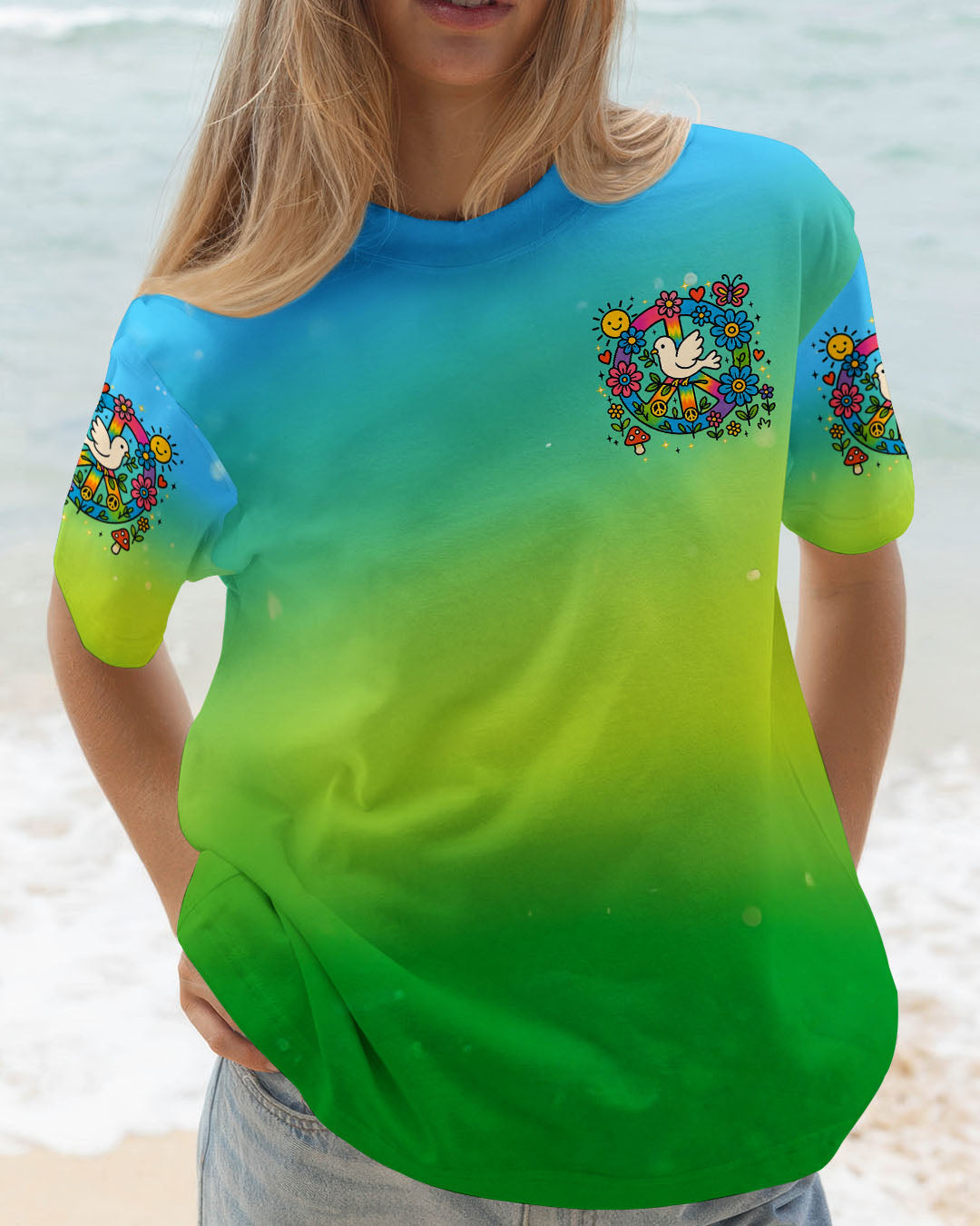 IMAGINE ALL THE PEOPLE LIVING LIFE IN PEACE TIE DYE ALL OVER PRINT - TYTM1407251