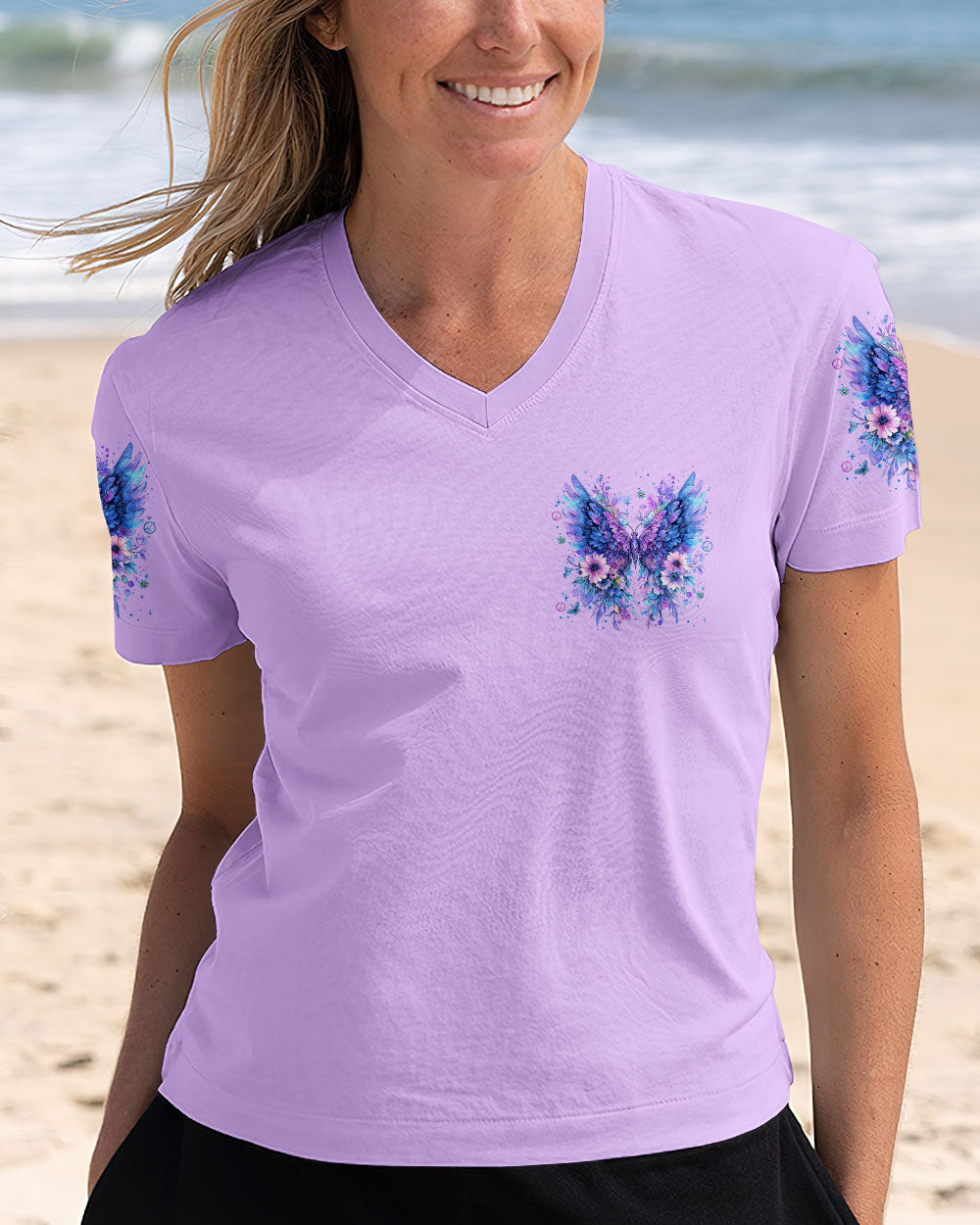 I BELIEVE THERE ARE ANGELS AMONG US BUTTERFLY ALL OVER PRINT - TYTM1409244