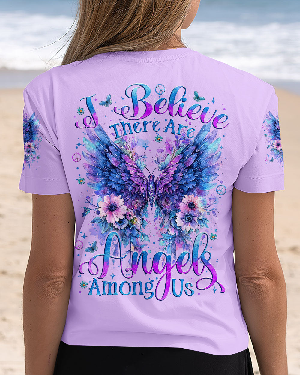 I BELIEVE THERE ARE ANGELS AMONG US BUTTERFLY ALL OVER PRINT - TYTM1409244