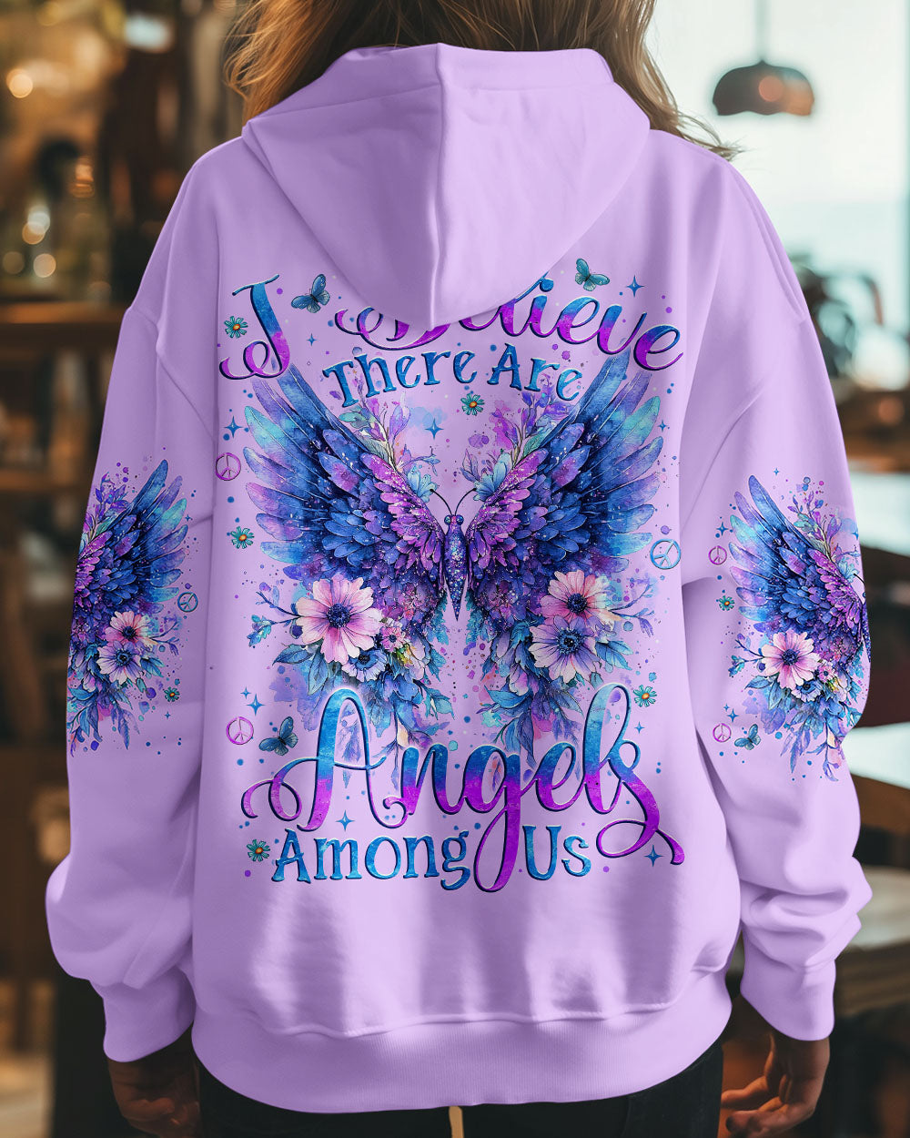 I BELIEVE THERE ARE ANGELS AMONG US BUTTERFLY ALL OVER PRINT - TYTM1409244