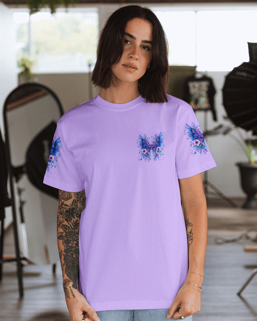 I BELIEVE THERE ARE ANGELS AMONG US BUTTERFLY ALL OVER PRINT - TYTM1409244