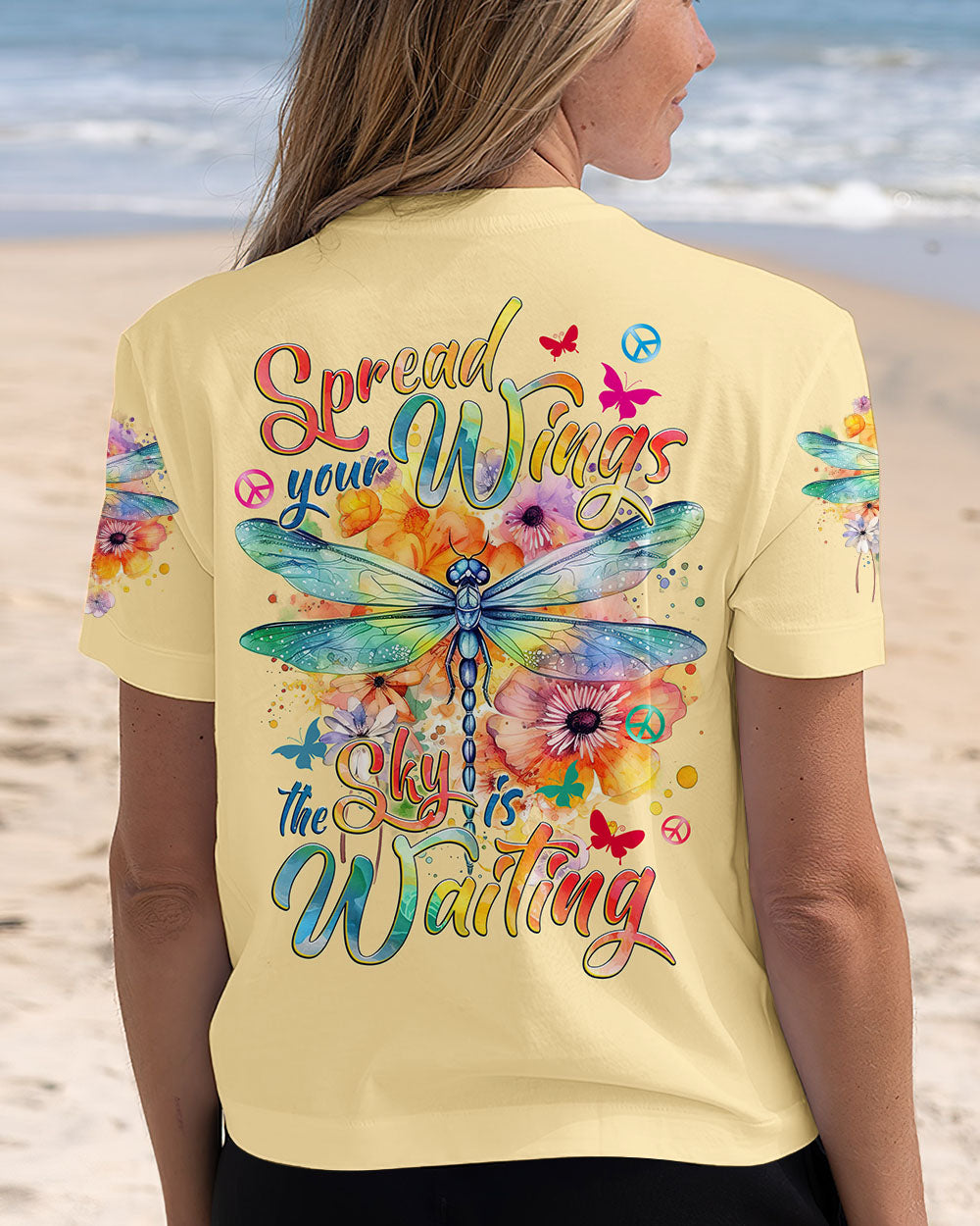 SPREAD YOUR WINGS THE SKY IS WAITING DRAGONFLY ALL OVER PRINT - TYTM1410243