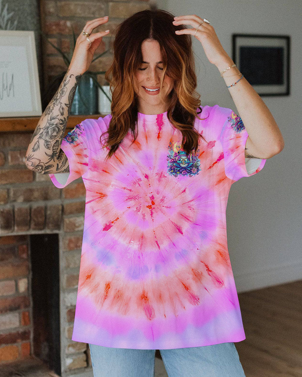 I HAVE SO MUSHROOM IN MY HEART FOR YOU FROG TIE DYE ALL OVER PRINT - TYTM1501251