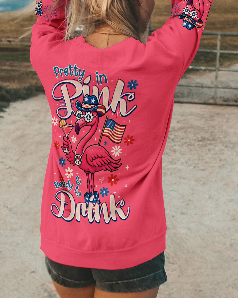 PRETTY IN PINK FLAMINGO ALL OVER PRINT - TYTM1505252