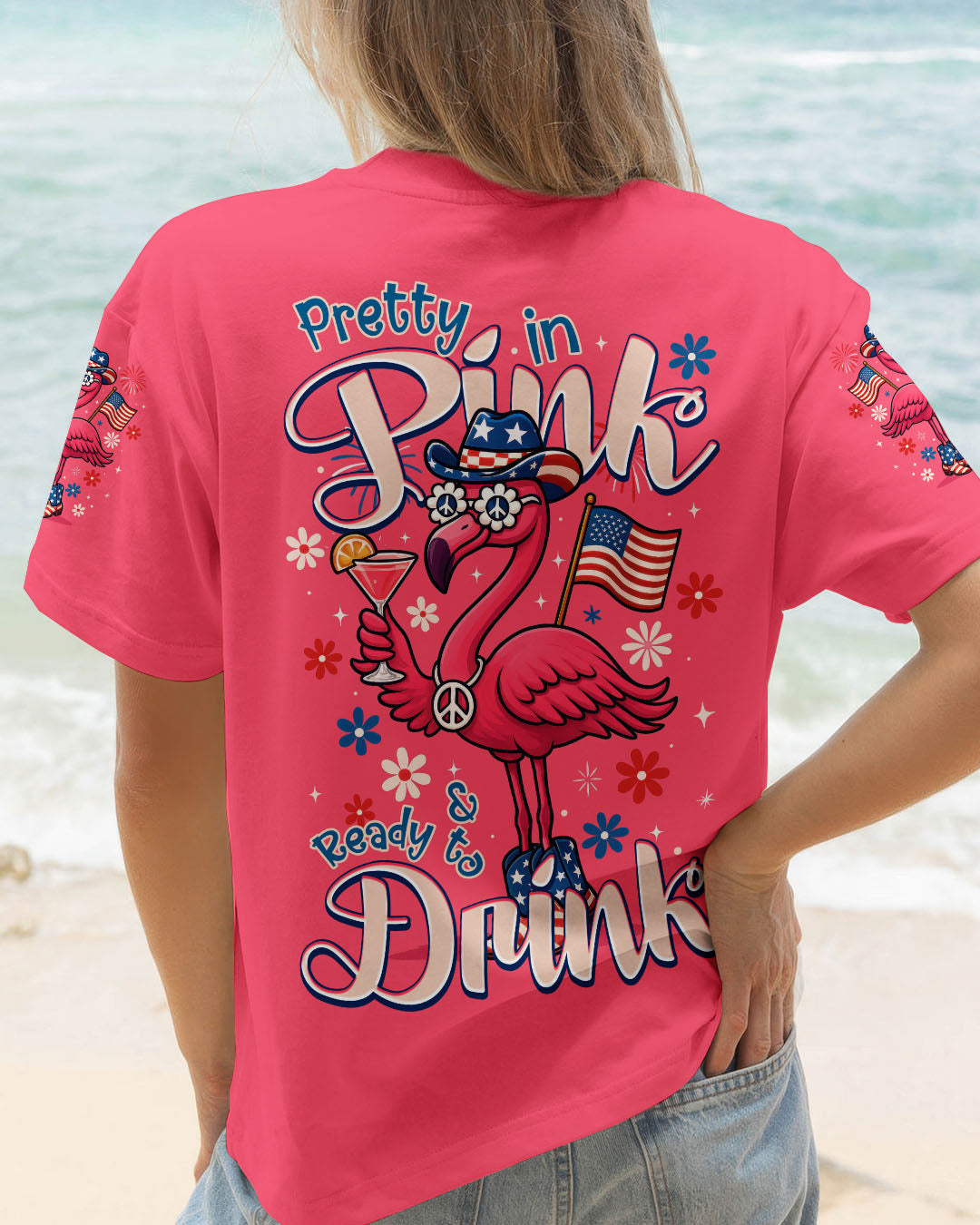 PRETTY IN PINK FLAMINGO ALL OVER PRINT - TYTM1505252