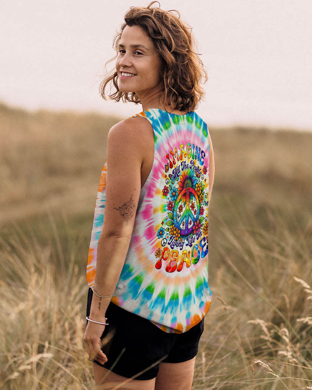 IMAGINE ALL THE PEOPLE LIVING LIFE IN PEACE TIE DYE ALL OVER PRINT - TYTM1604251