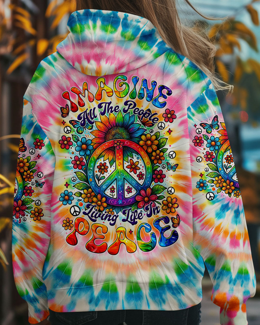 IMAGINE ALL THE PEOPLE LIVING LIFE IN PEACE TIE DYE ALL OVER PRINT - TYTM1604251