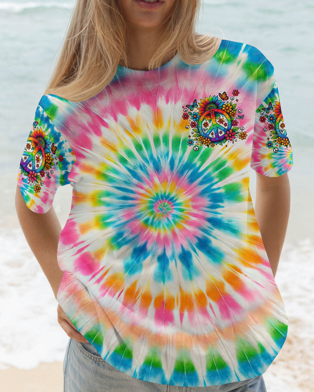 IMAGINE ALL THE PEOPLE LIVING LIFE IN PEACE TIE DYE ALL OVER PRINT - TYTM1604251