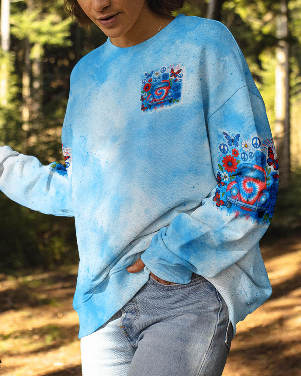 RUNNING AGAINST THE WIND CAR TIE DYE ALL OVER PRINT - TYTM1605251