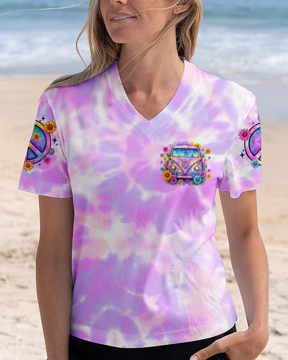 RUNNING AGAINST THE WIND HIPPIE CAR TIE DYE ALL OVER PRINT - TYTM1606252