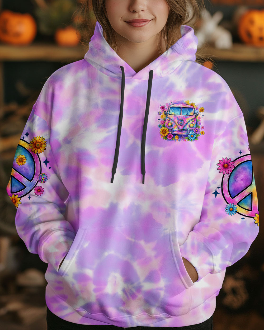 RUNNING AGAINST THE WIND HIPPIE CAR TIE DYE ALL OVER PRINT - TYTM1606252