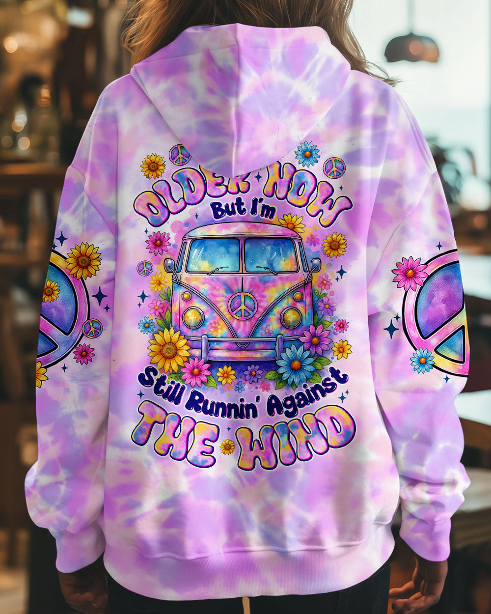 RUNNING AGAINST THE WIND HIPPIE CAR TIE DYE ALL OVER PRINT - TYTM1606252