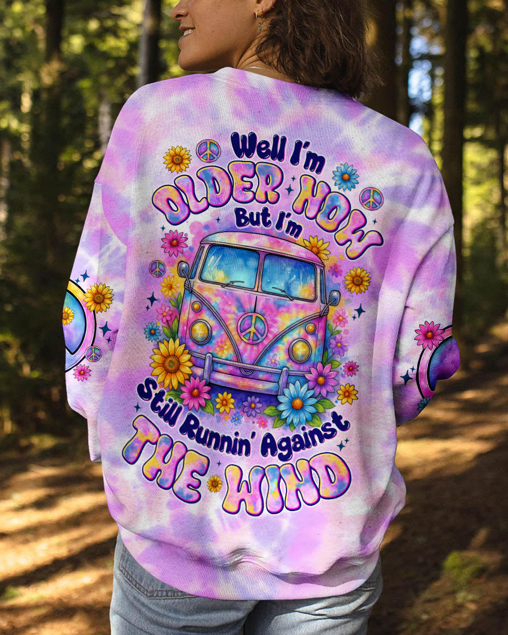 RUNNING AGAINST THE WIND HIPPIE CAR TIE DYE ALL OVER PRINT - TYTM1606252