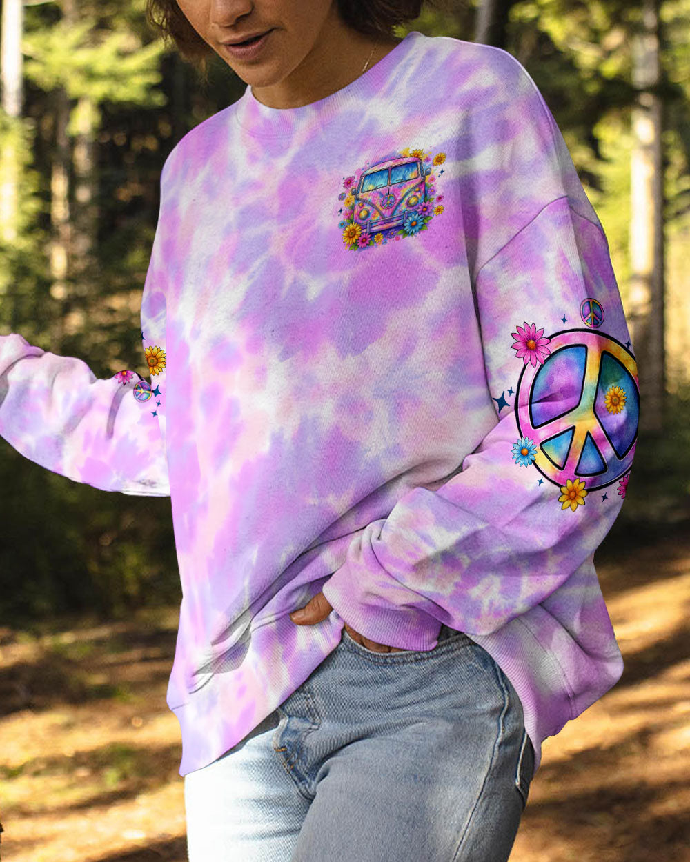 RUNNING AGAINST THE WIND HIPPIE CAR TIE DYE ALL OVER PRINT - TYTM1606252