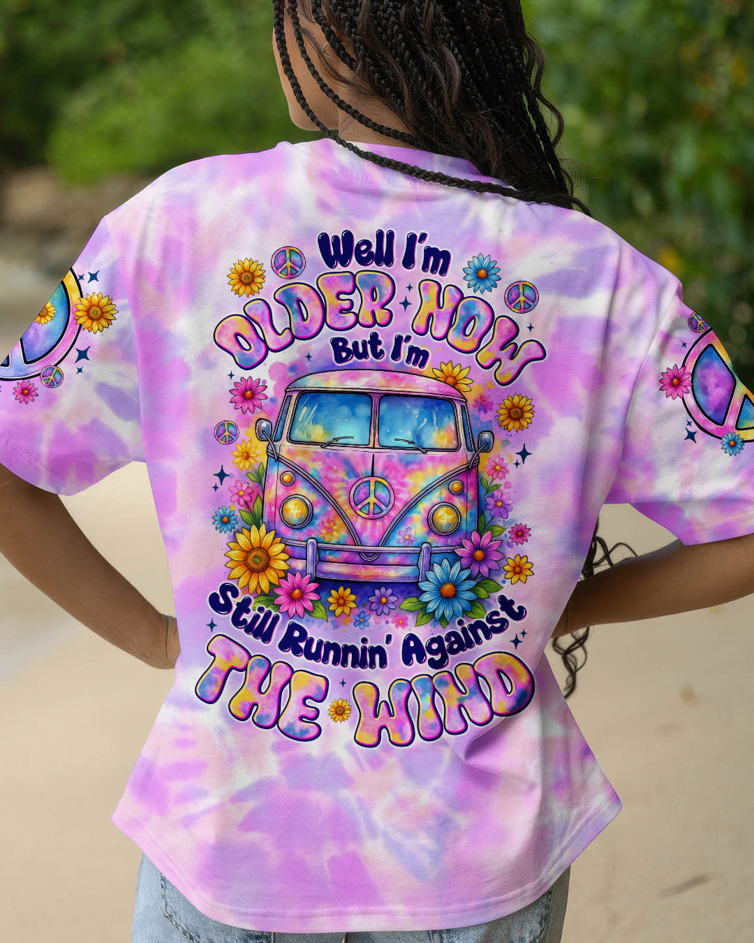 RUNNING AGAINST THE WIND HIPPIE CAR TIE DYE ALL OVER PRINT - TYTM1606252