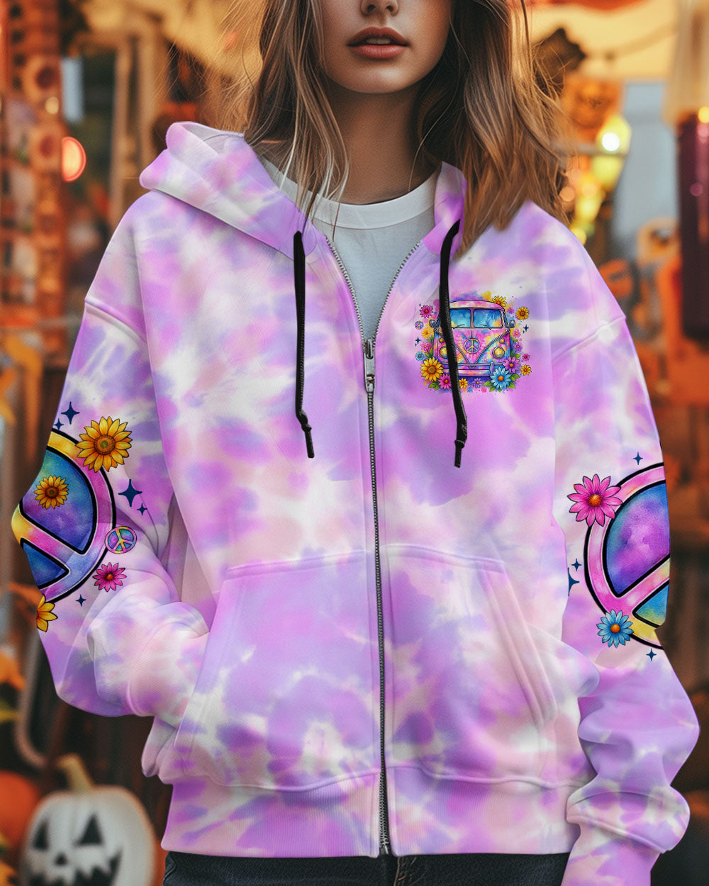 RUNNING AGAINST THE WIND HIPPIE CAR TIE DYE ALL OVER PRINT - TYTM1606252