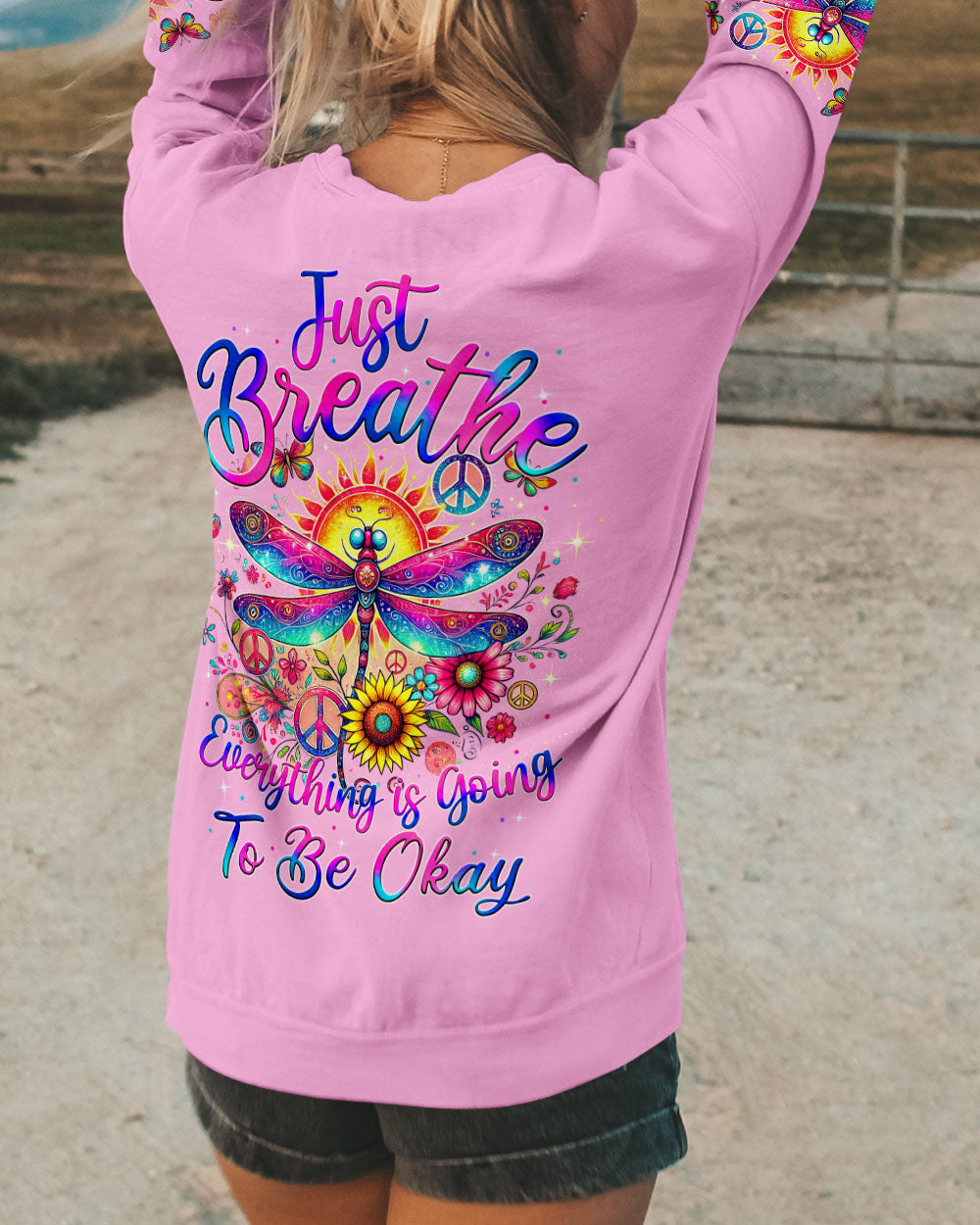 JUST BREATHE DRAGONFLY ALL OVER PRINT - TYTM1607242