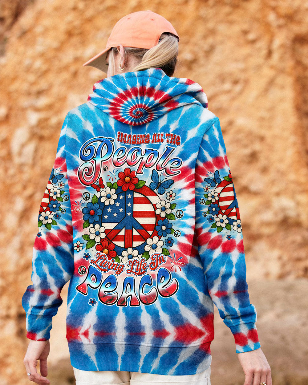 IMAGINE ALL THE PEOPLE LIVING LIFE IN PEACE TIE DYE ALL OVER PRINT - TYQY1605252