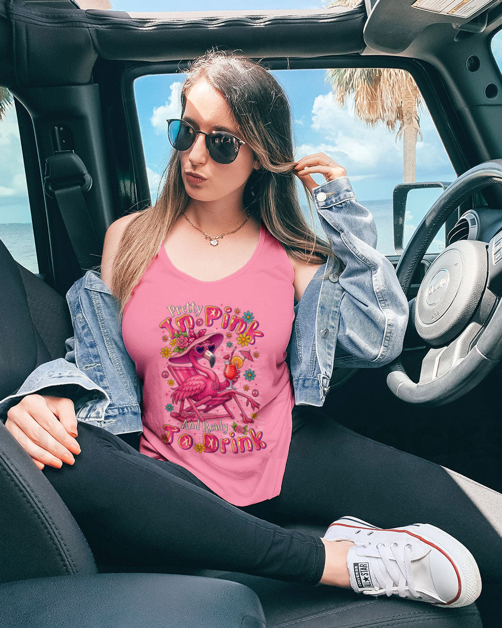 PRETTY IN PINK FLAMINGO ALL OVER PRINT - TYTM1804251