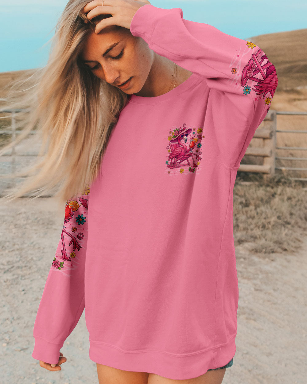 PRETTY IN PINK FLAMINGO ALL OVER PRINT - TYTM1804251