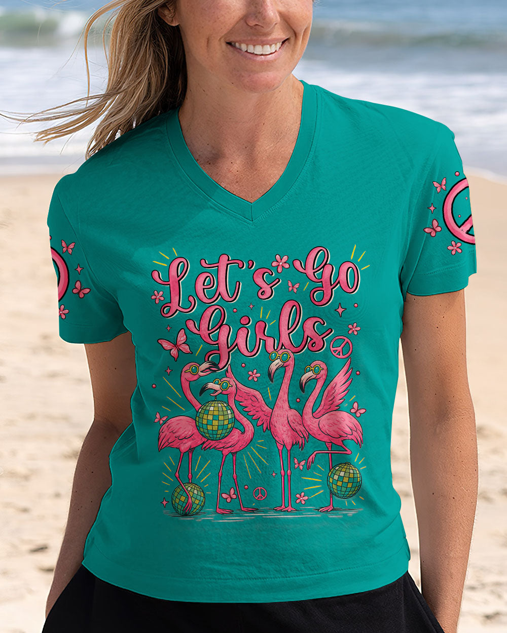 LET'S GO GIRLS FLAMINGO ALL OVER PRINT - TYTM1804254