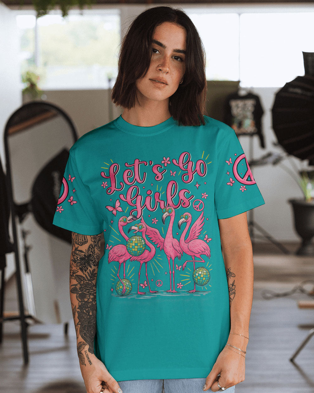 LET'S GO GIRLS FLAMINGO ALL OVER PRINT - TYTM1804254