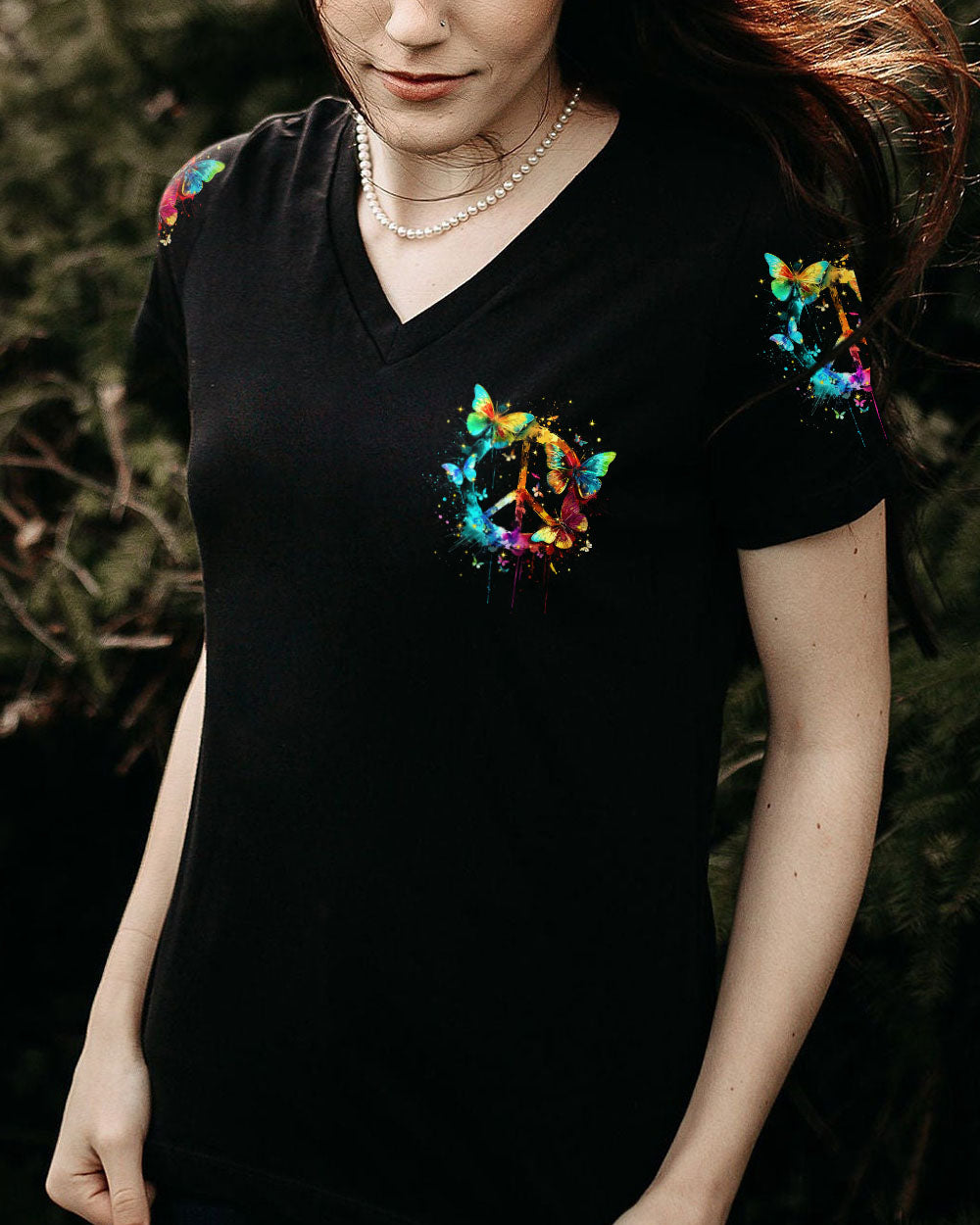 JUST A WOMAN WHO LOVES PEACE ALL OVER PRINT - TYTM1903241