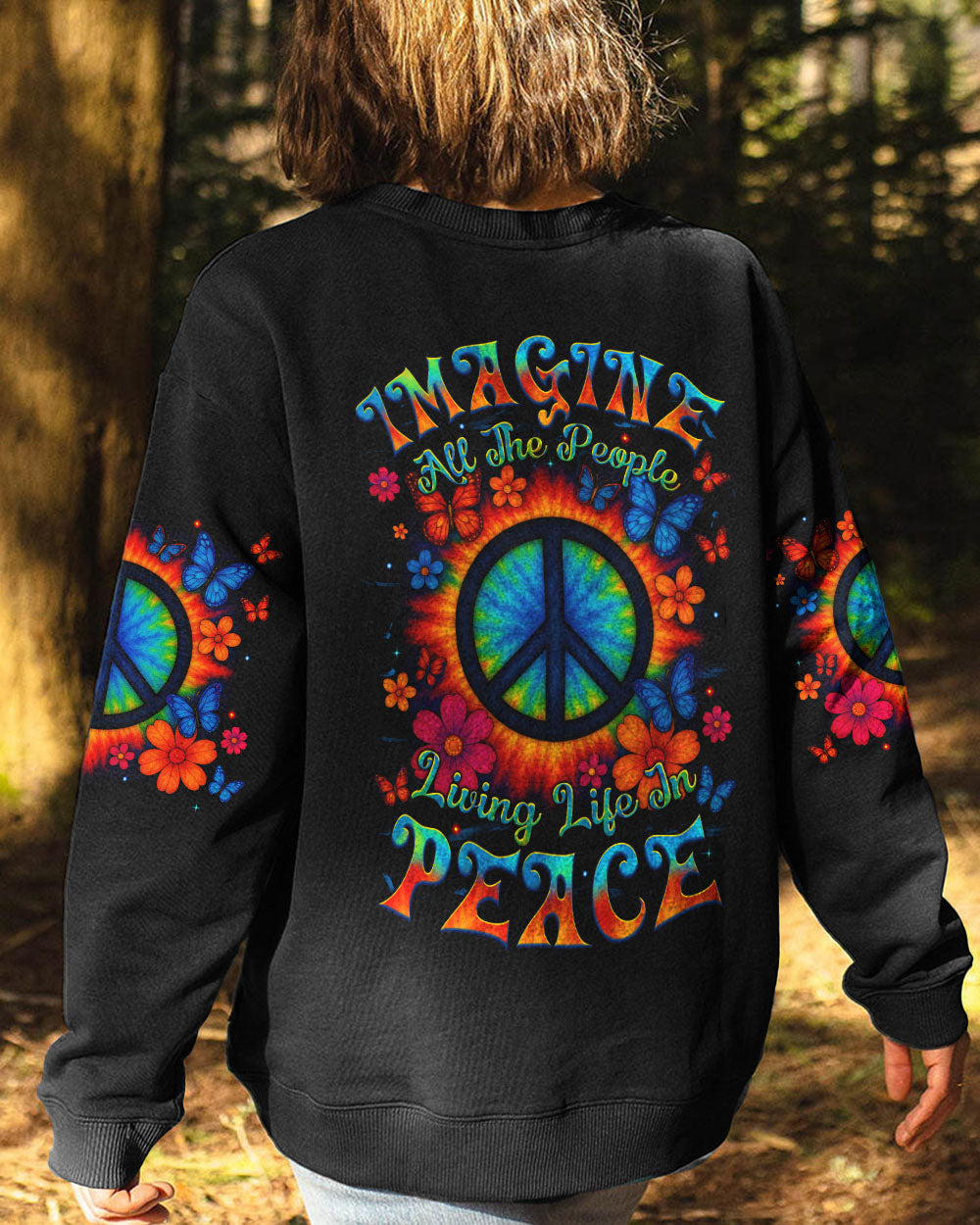 IMAGINE ALL THE PEOPLE LIVING LIFE IN PEACE TIE DYE ALL OVER PRINT - TYTM1905251