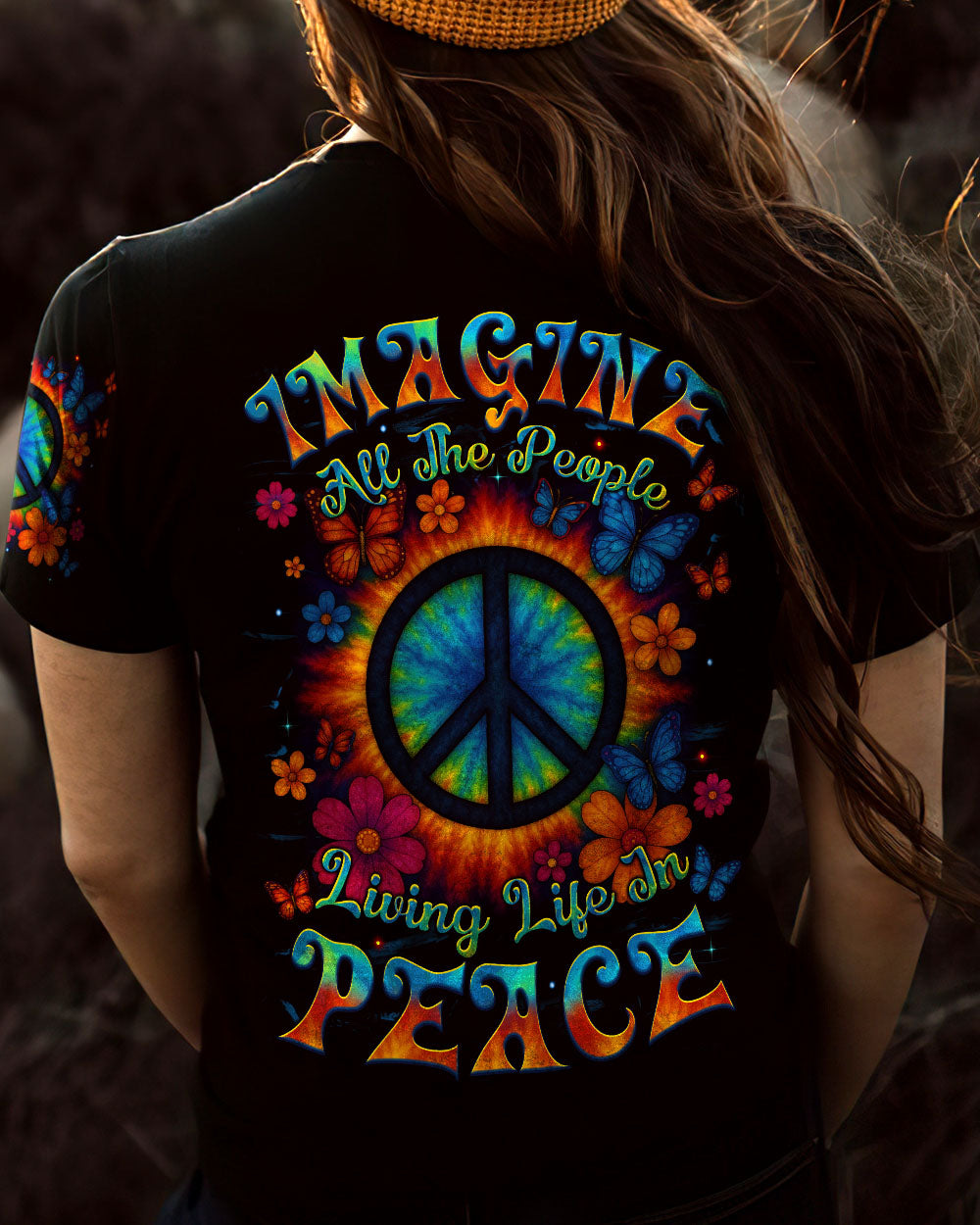 IMAGINE ALL THE PEOPLE LIVING LIFE IN PEACE TIE DYE ALL OVER PRINT - TYTM1905251