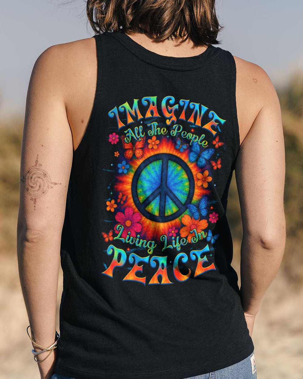 IMAGINE ALL THE PEOPLE LIVING LIFE IN PEACE TIE DYE ALL OVER PRINT - TYTM1905251