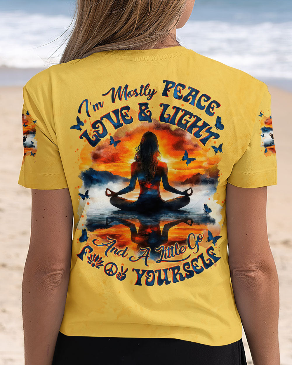 PEACE LOVE AND LIGHT YOGA ALL OVER PRINT - TYTM1911242