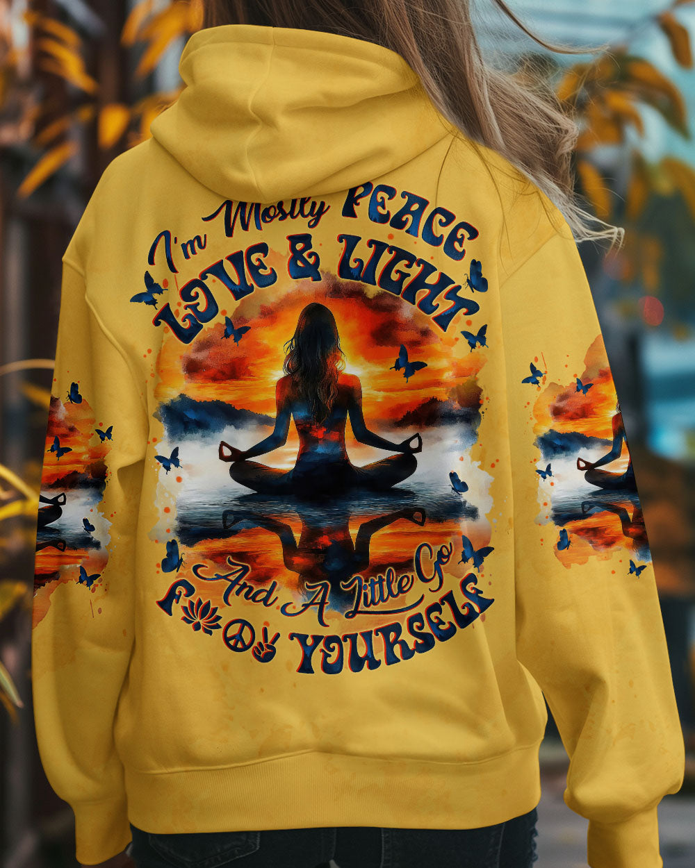 PEACE LOVE AND LIGHT YOGA ALL OVER PRINT - TYTM1911242