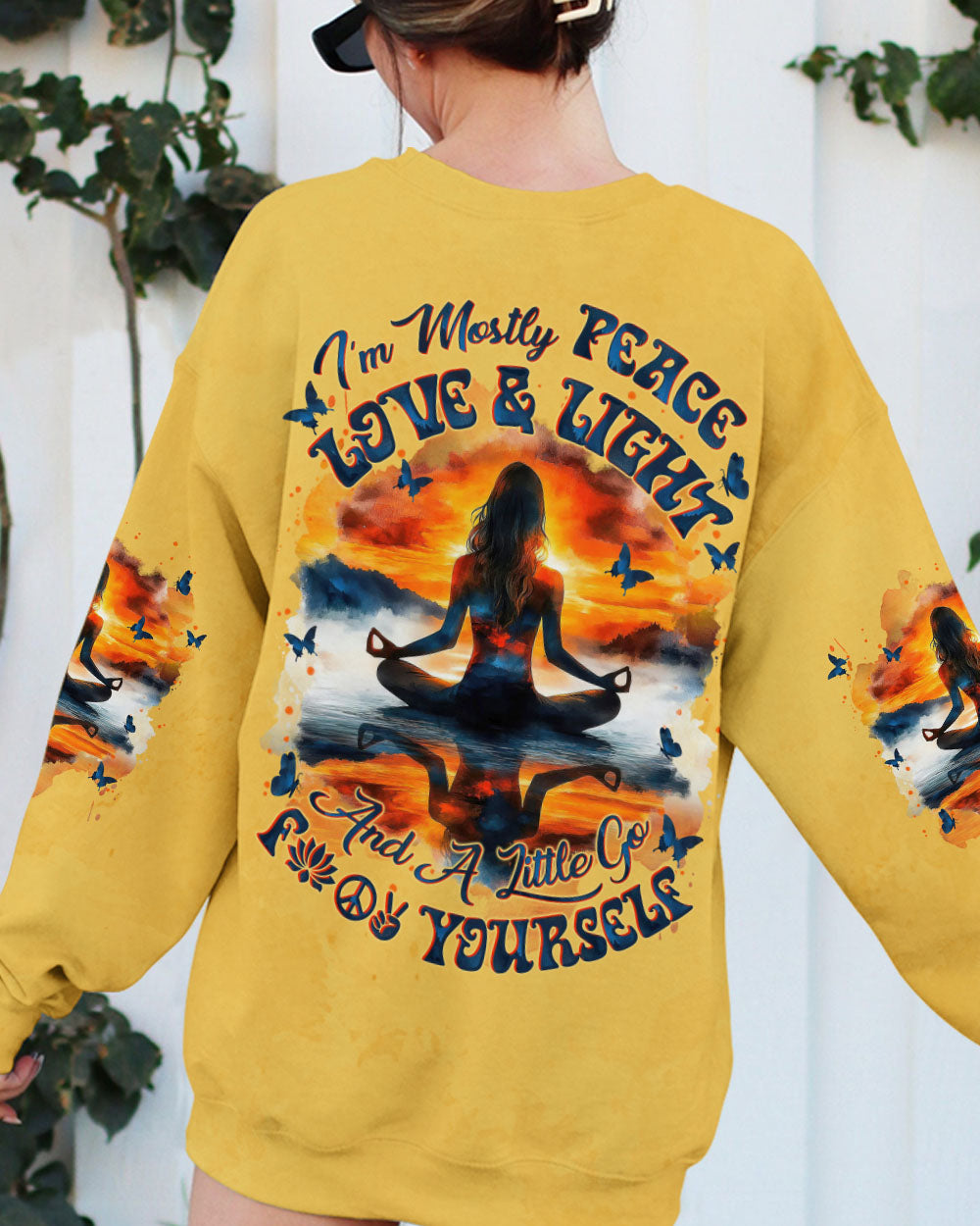 PEACE LOVE AND LIGHT YOGA ALL OVER PRINT - TYTM1911242