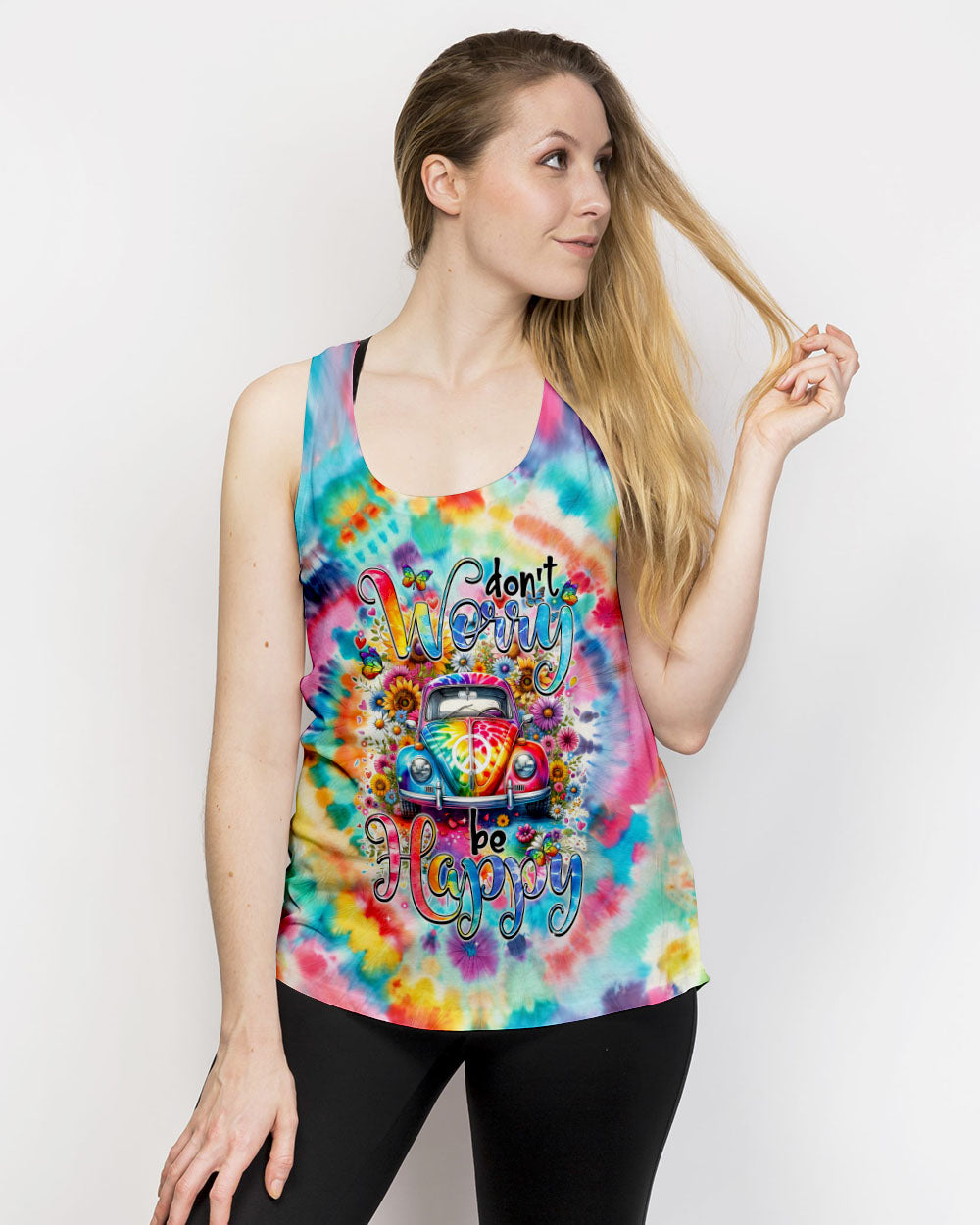 DON'T WORRY BE HAPPY TIE DYE ALL OVER PRINT - TYTM2002242